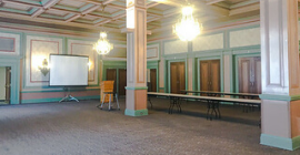 A photo of the Kurtzman Room in the William Pitt Union. 