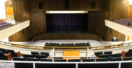 A photo of the Seventh-Floor Auditorium in Alumni Hall. 