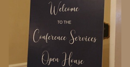 Open House "Welcome" signage. 